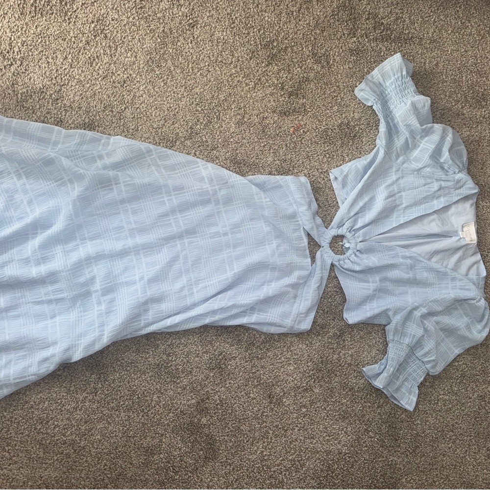 Sugarlips Light Blue Plaid Dress